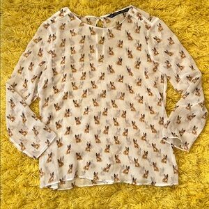 Zara Trafaluc French Bulldog Blouse